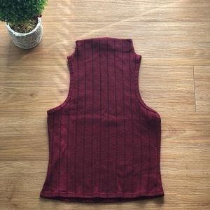 POETRY || Cropped Red Mock neck Top